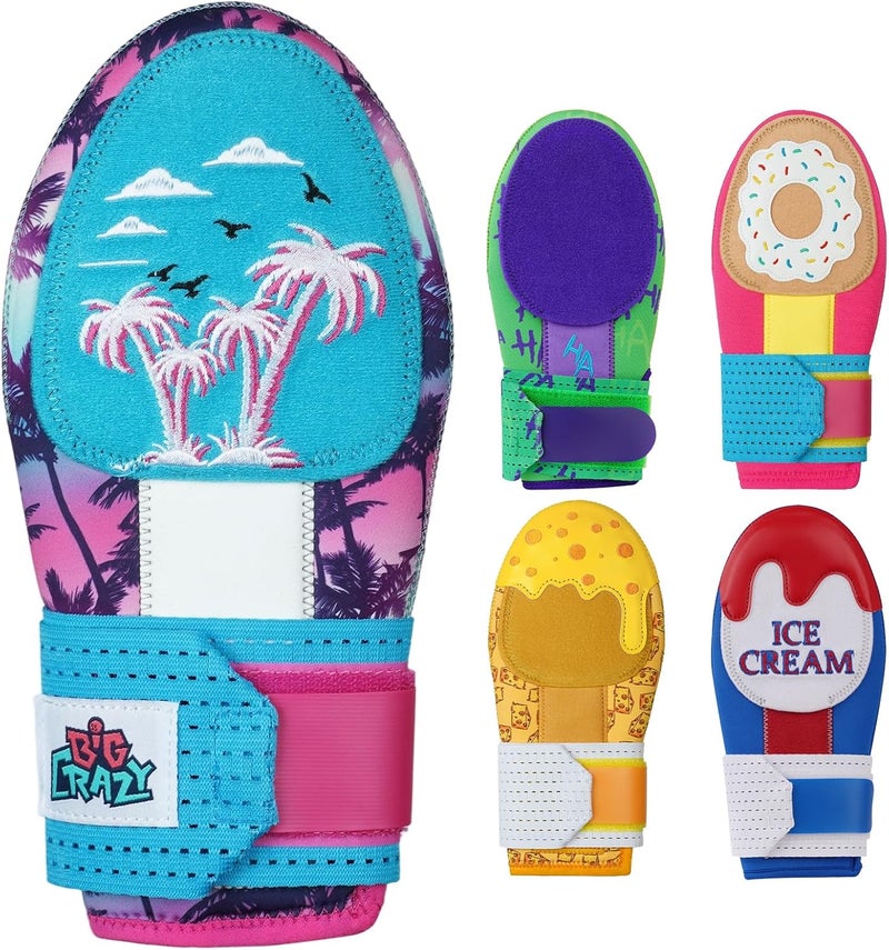 Big Crazy Sliding Mitt, Baseball Softball Sliding Glove for Youth Kid, Hand Protection for Left & Right Hands, Flexible Breathable Durable, Funny Design Ice Cream, Joker Smile, Coconut Tree - Image 1